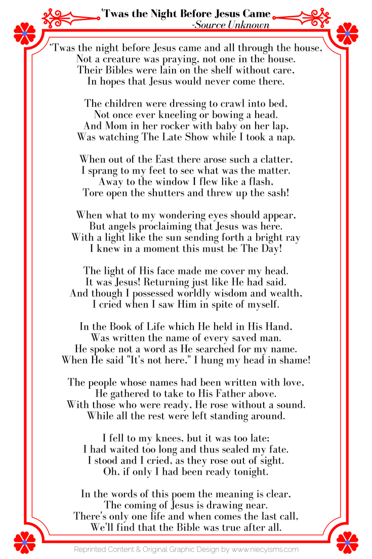 The Best Twas the Night Before Christmas Printable Tristan Website