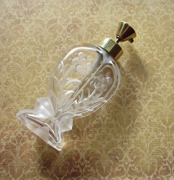 Vintage hand cut crystal perfume bottle