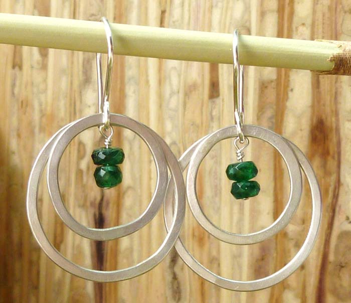 Emerald and Sterling Earrings