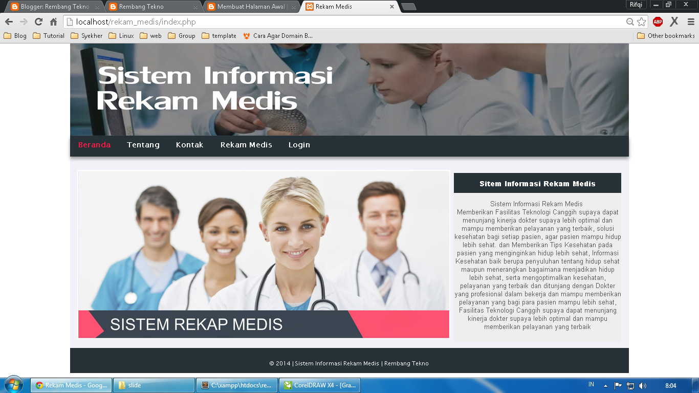Membuat Halaman Awal Web Dengan Php | membuat halaman awal index rekam medis dengan php Membuat Halaman Awal Web Dengan Php | membuat halaman awal index rekam medis dengan php