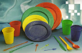 ♥Platos y vasos de colores ♥