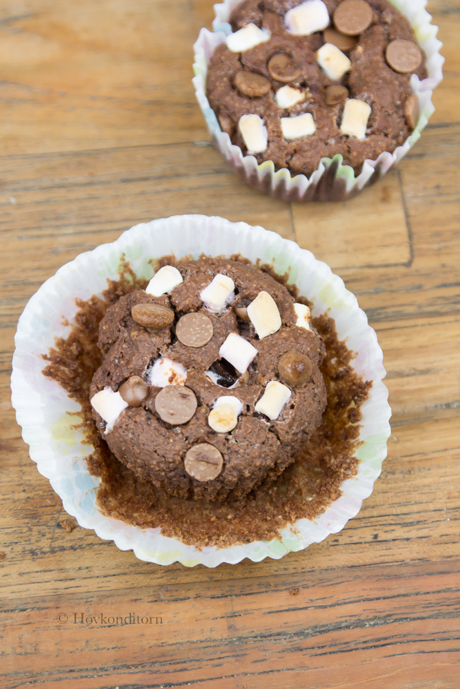 Hovkonditorn GlutenFree Chocolate Marshmallow Peanut Butter Muffins