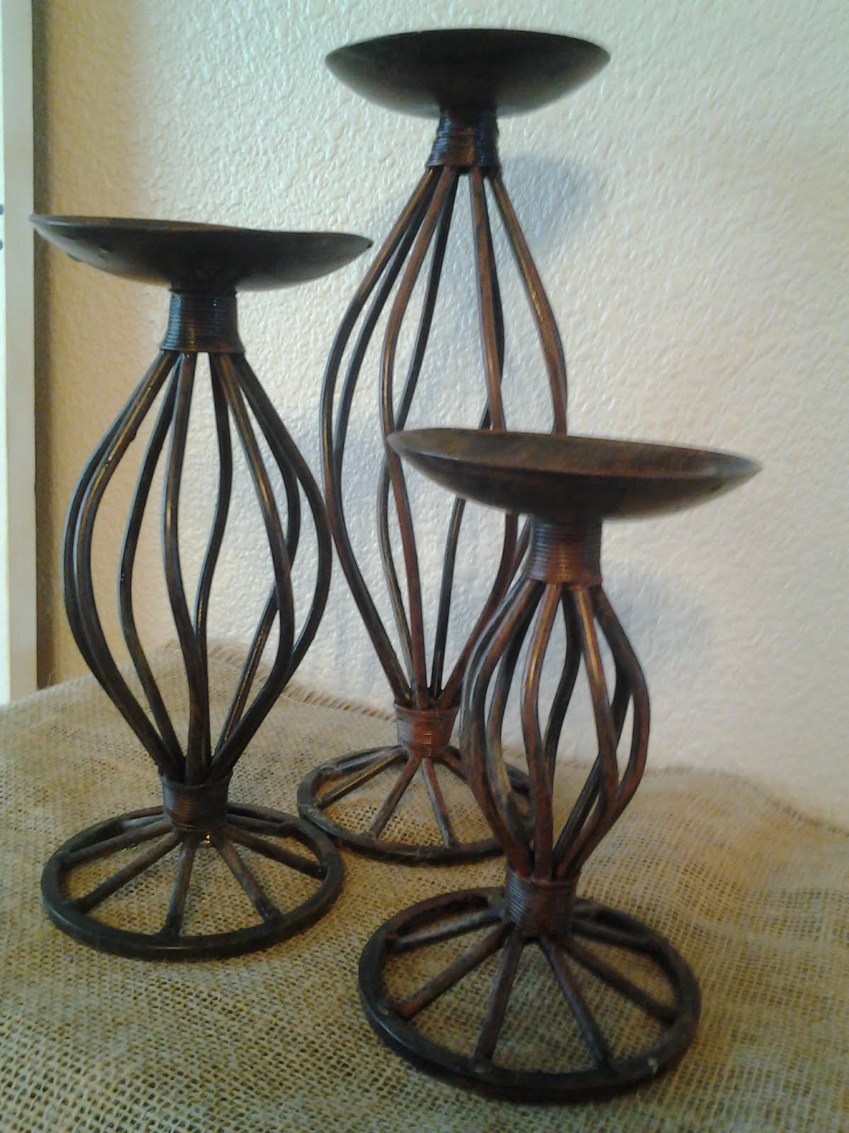 3 candle holders $sold