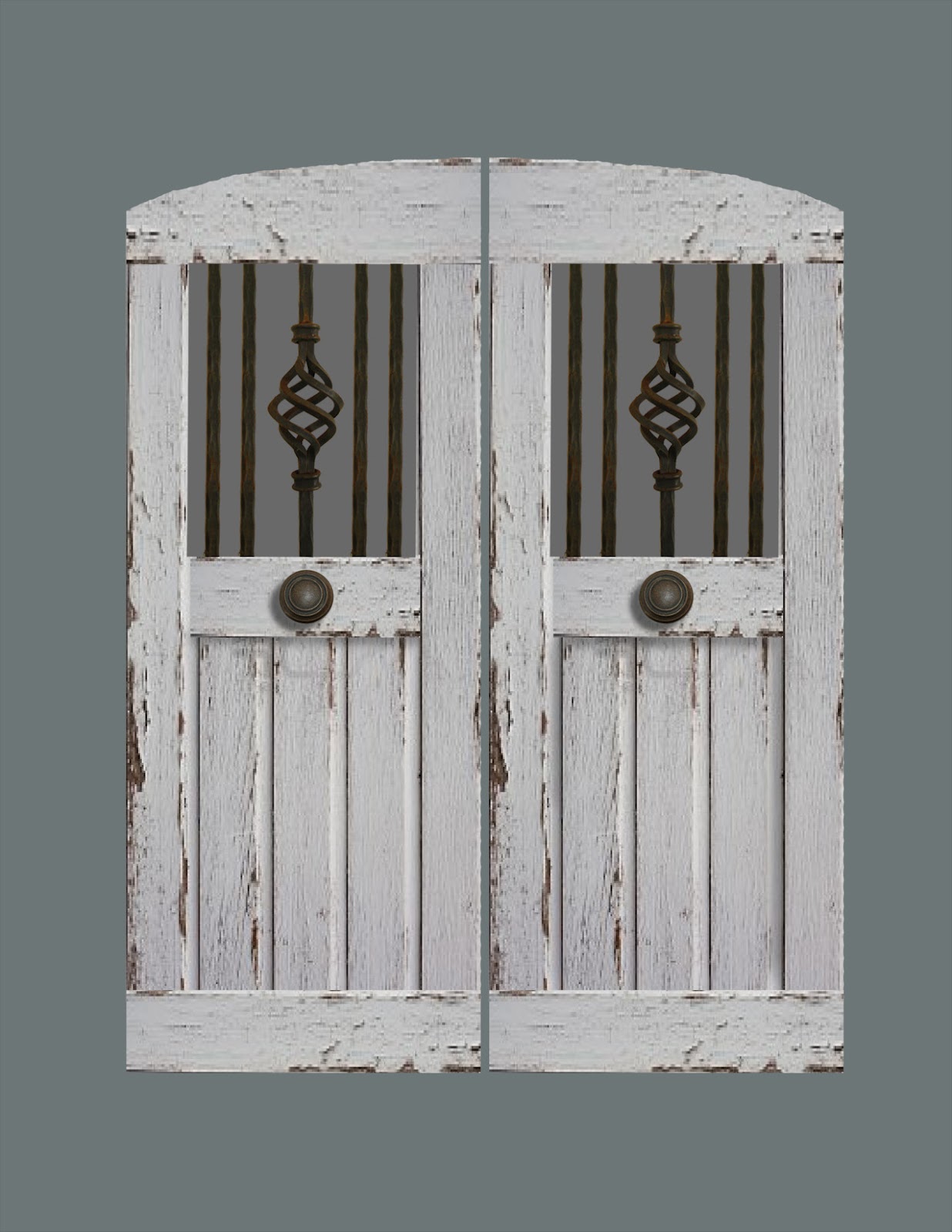 Man Cave Industries Handcrafted swinging saloon doors with reclaimed vintage wrought iron. - Man Cave Industries