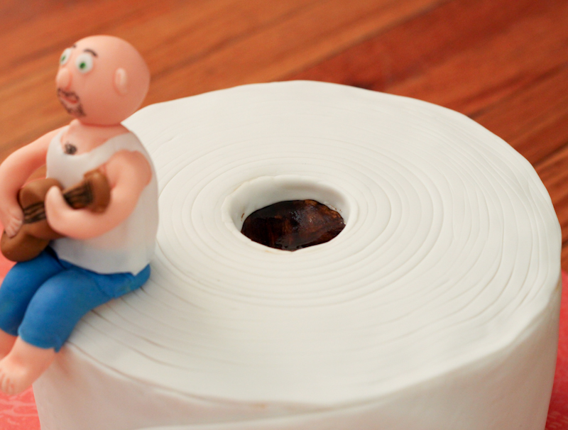 Toilet paper cake