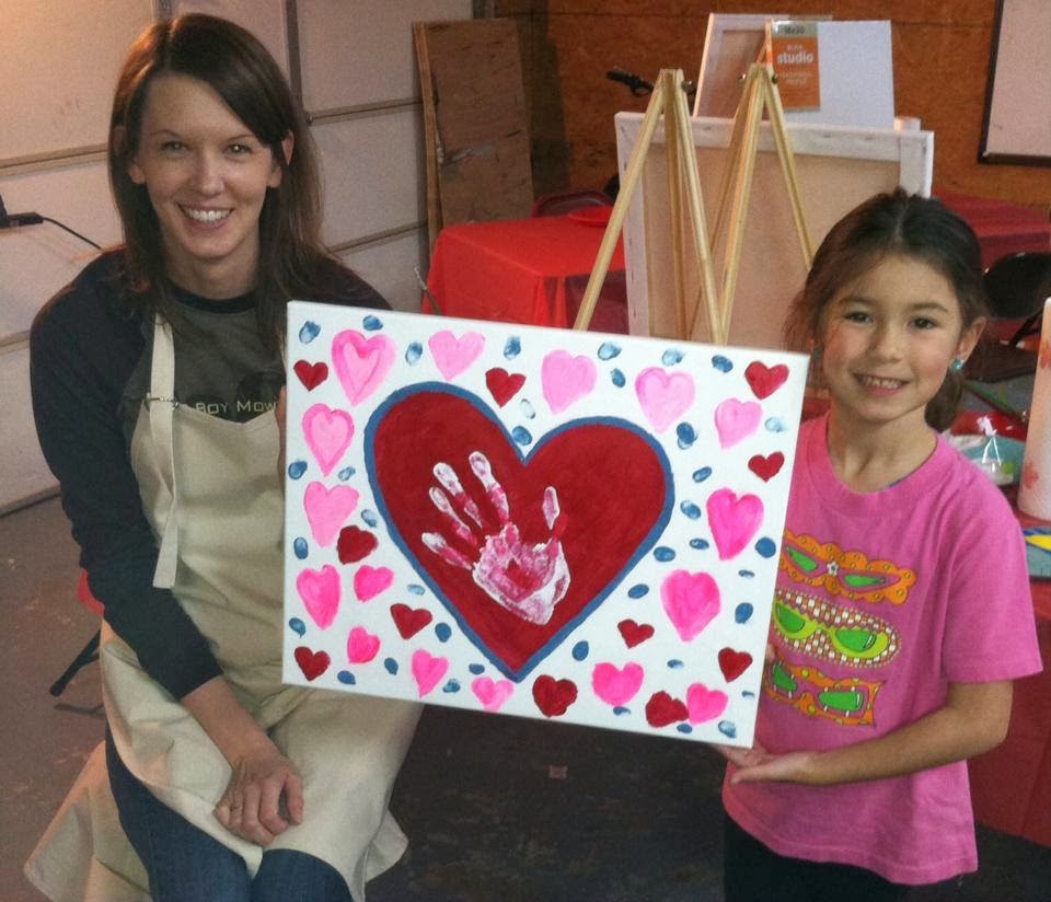 Art Julz Mommy & Me valentine paint class