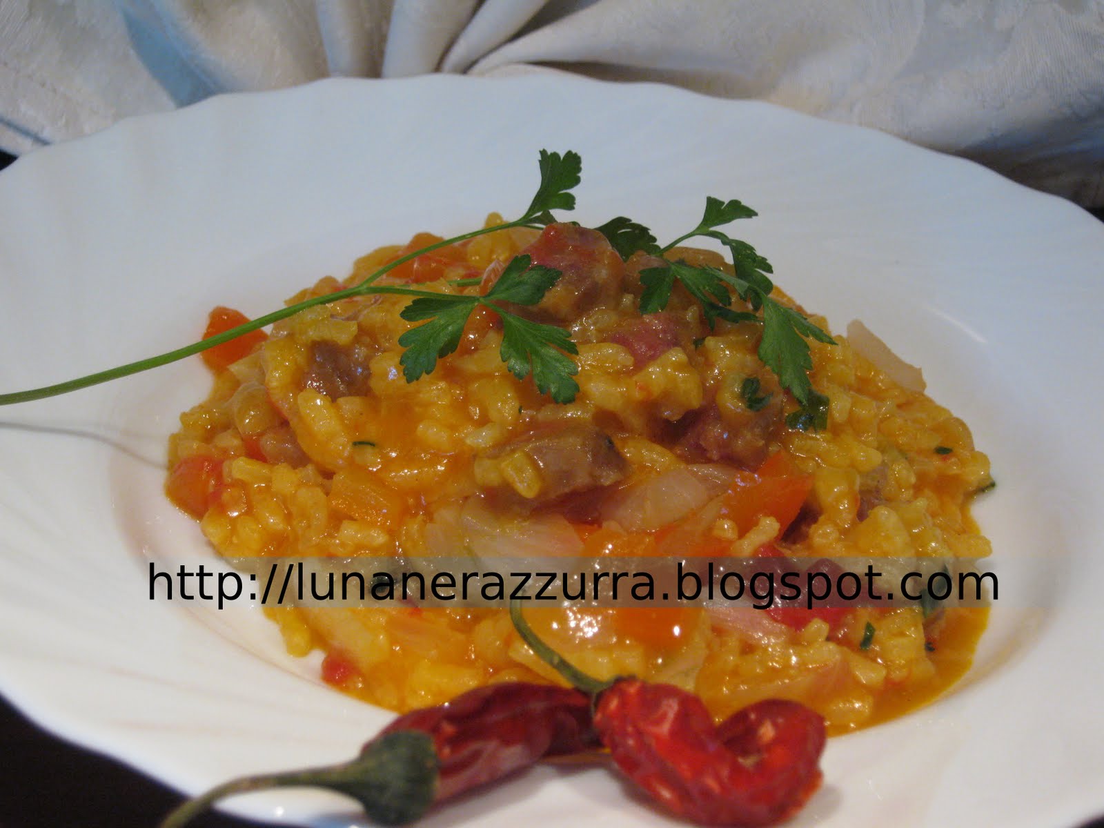 I Pasticci di Luna Risotto piccante allo zafferano con peperoni e