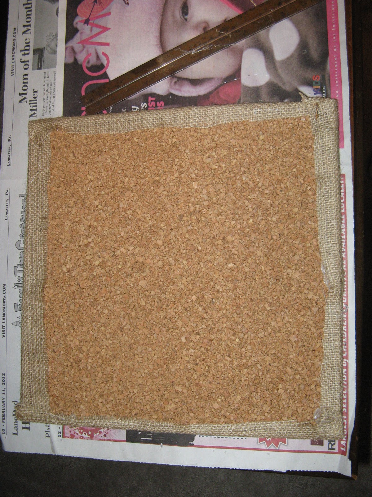 Chosen and Loved Forever How to make a burlap covered cork board