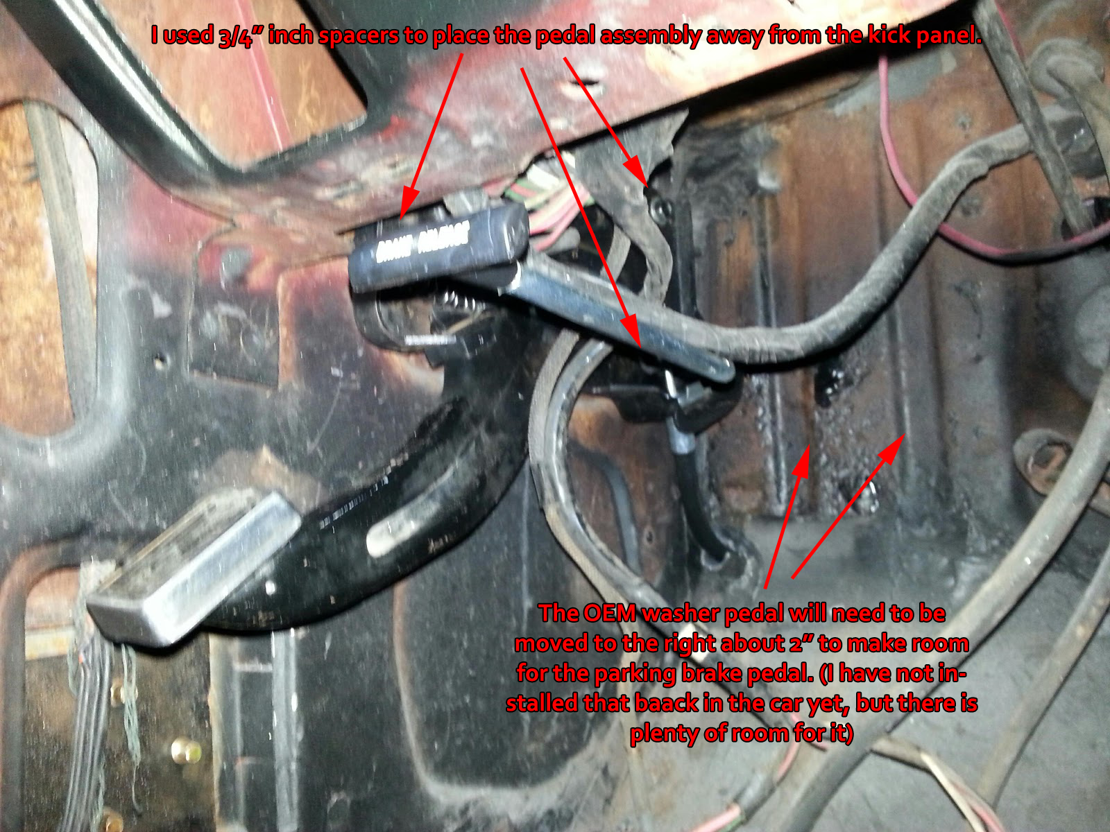 1967 parking brake converted to 1969 foot style - Vintage ...