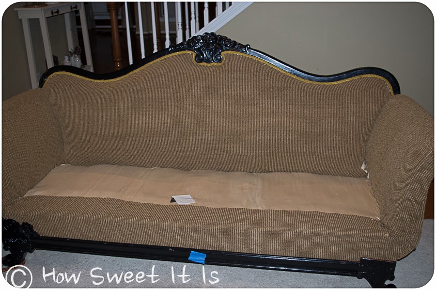 How Sweet It Is How to Reupholster a Vintage Sofa Part 2 and Winner