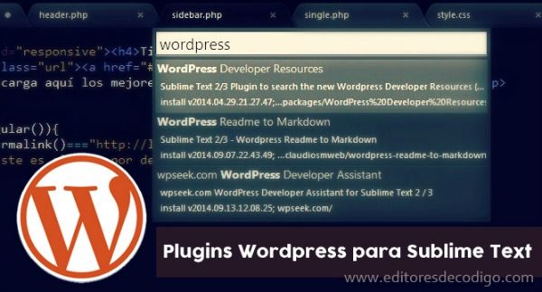 Lista de plugins para trabajar WP en Sublime Text plugin wordpress para sublime 3