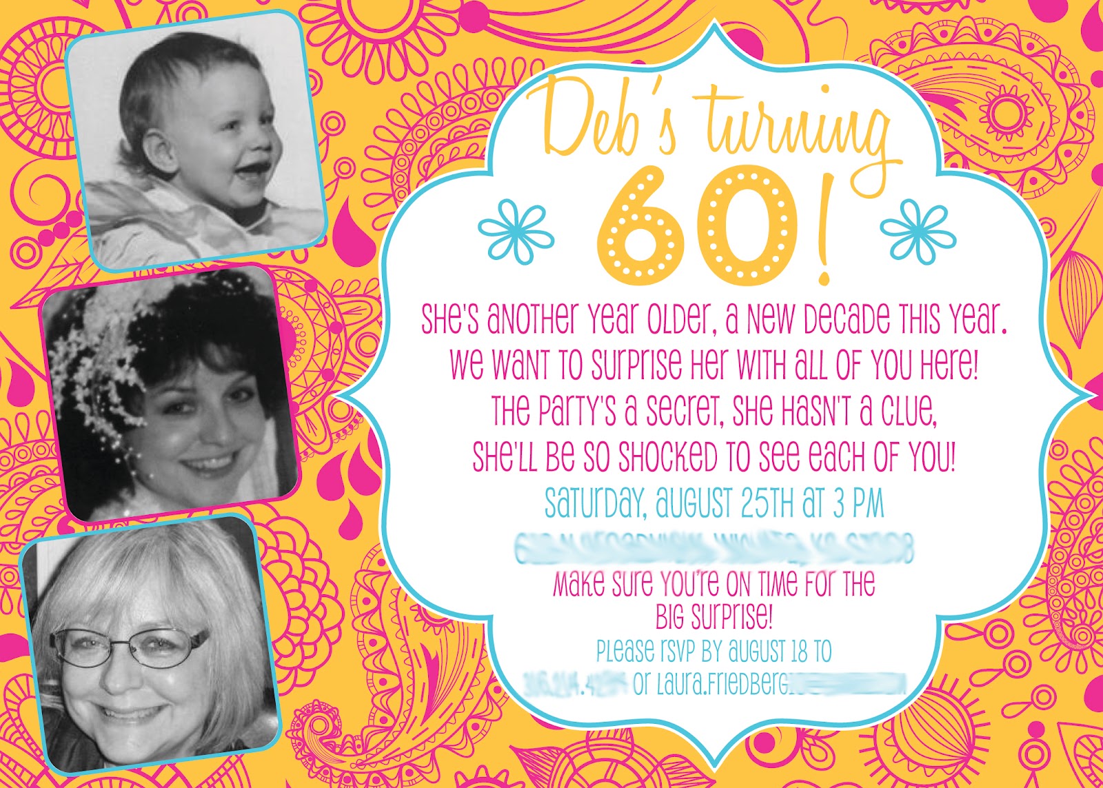 60th birthday invites ideas
