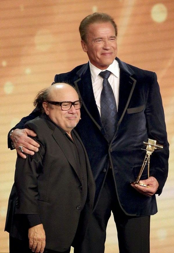 Learned that the cast wanted to show, the 70-year-old, Arnold Schwarzenegger cared about his entertainment dignity by all getting together with Danny DeVito, 67, at Germany's Golden Camera Awards in Hamburg on Friday, February 27, 2015.