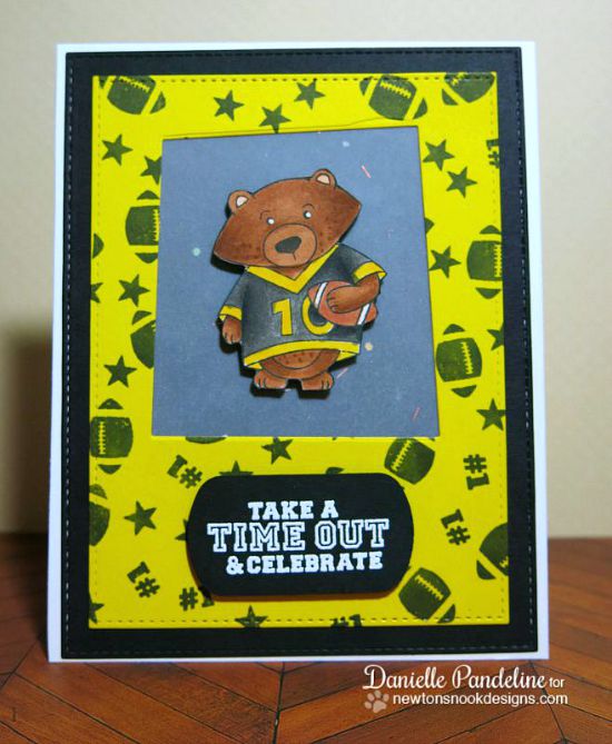 Football Birthday card by Danielle Pandeline | Touchdown Tails stamp set by Newton's Nook Designs #newtonsnook #football 
