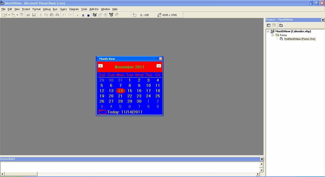 Visual Basic 6.0 Tutorials Code & Project For Beginners Month View