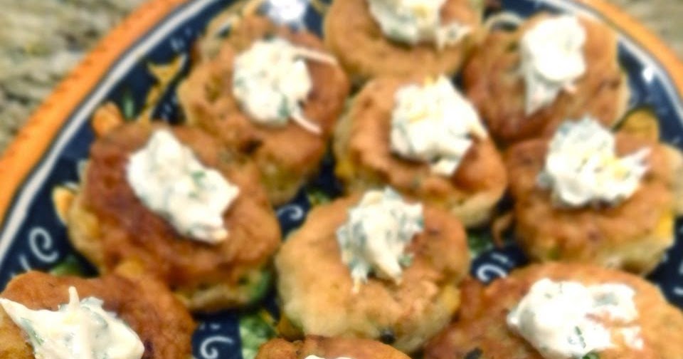 Scrumpdillyicious Corn & Clam Fritters with LemonCilantro Yogurt Sauce