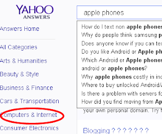 selecting blogging category on yahoo answers how to select the right category on Yahoo Answers