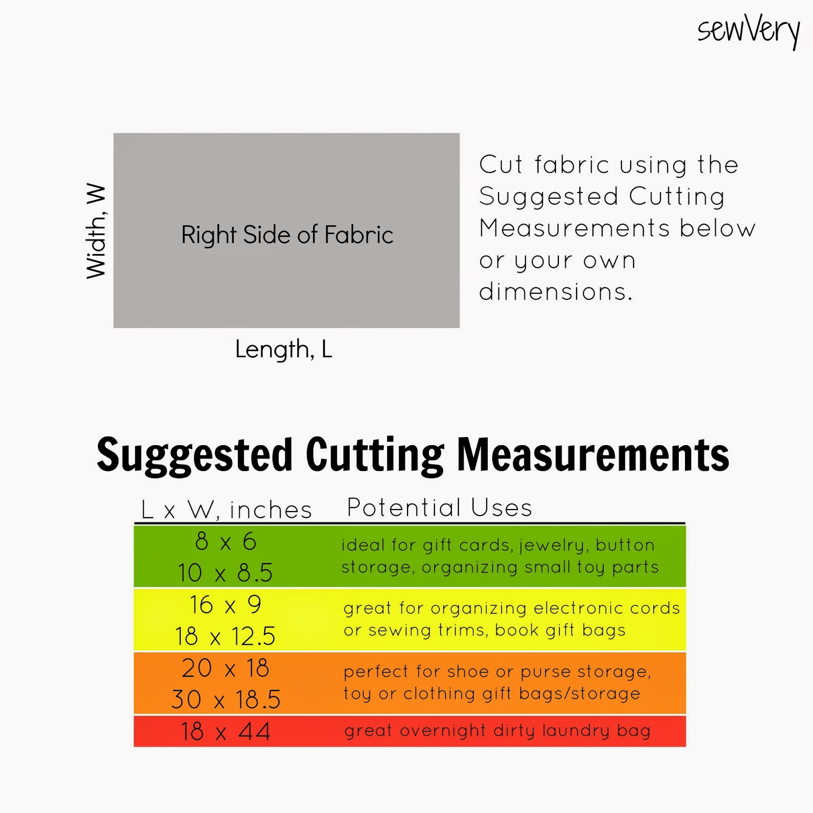 sewVery A sewVery Simple Fabric Gift and Storage Bag Tutorial