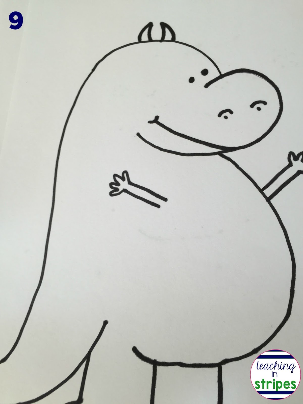 Directed Drawing Dav Pilkey's Dragon Teaching in Stripes