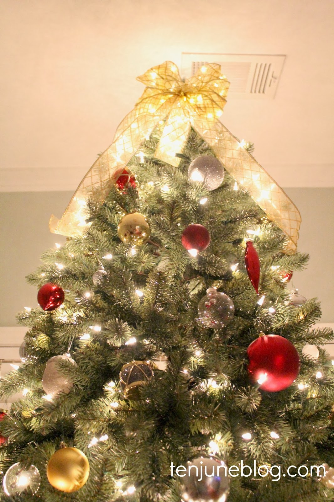 Ten June: Red + Silver + Gold Christmas Tree