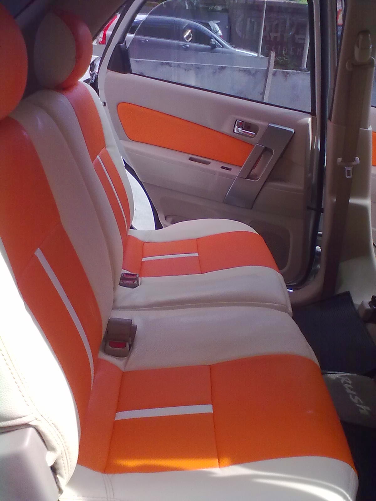 Sarung Jok Mobil Rush Cream Orange Off White Medan Jok Mobil