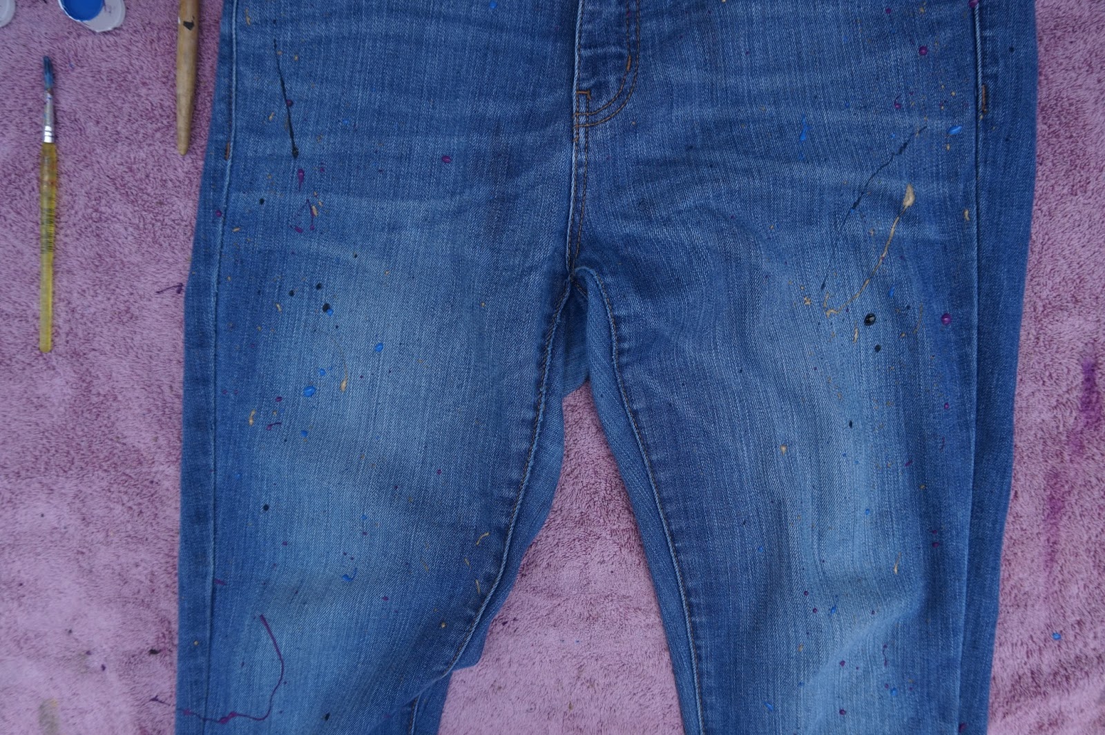 DIY Paint Splattered Jeans! Being MacKenzie