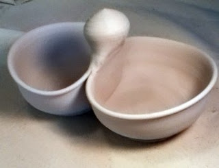 Double Condiment Pottery Bowl by Lori Buff