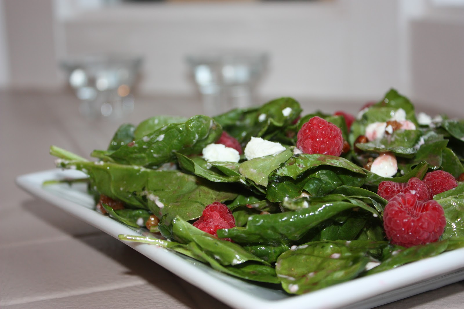 Sisters with Aprons Raspberry and Goat Cheese Spinach Salad with