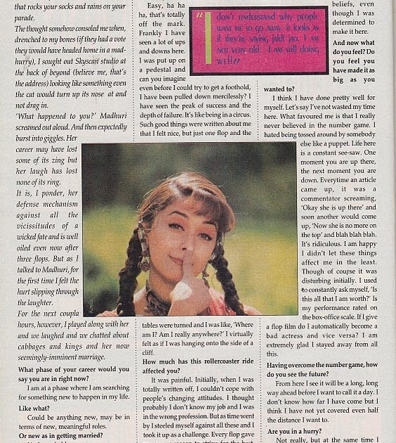 Bollywood-ish blog: Madhuri´s interview for Movie magazine, 1996