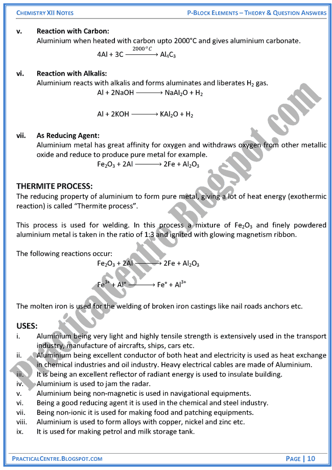 p-block-elements-theory-and-question-answers-chemistry-12th