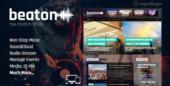 Beaton Music, Radio & Events WordPress Theme