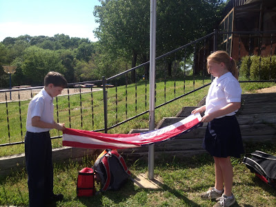 Montgomery Catholic Students End Each Day with Respect for the Flag 1