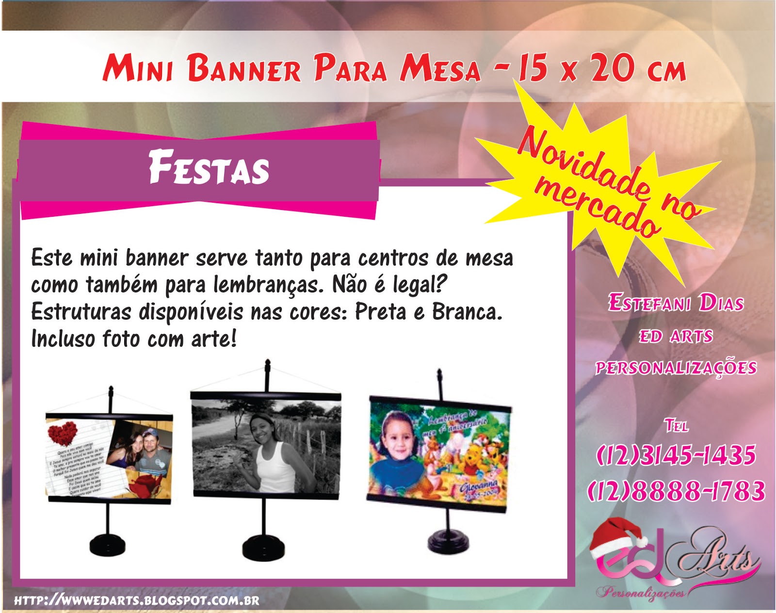 Ed Art's Personalizações Mini Banner de Mesa Personalizado