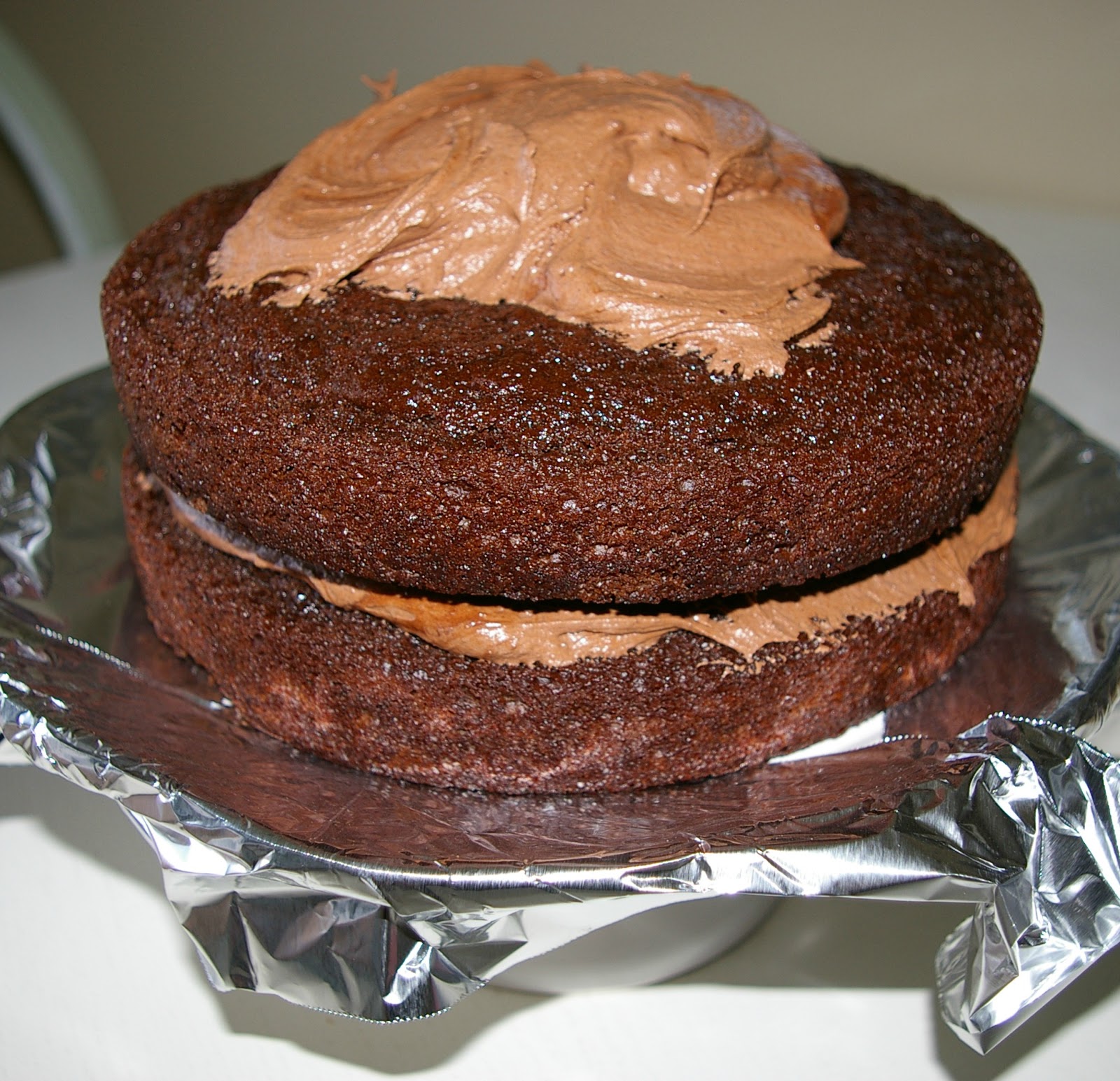 Emmy in her Element How to frost a beautiful cake with a butter knife and tin foil