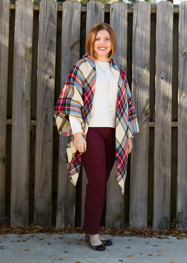 Savvy Southern Chic Blanket scarf as poncho