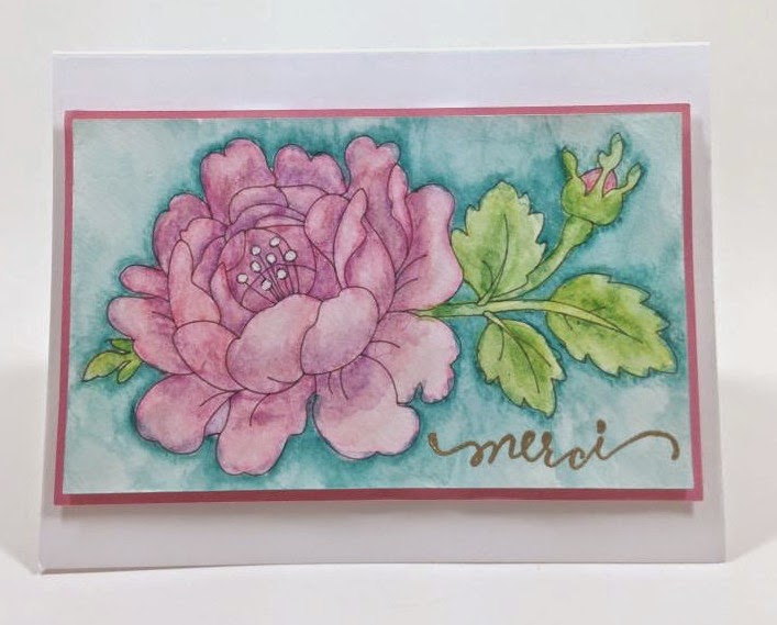 Cricut Rose Watercolor card