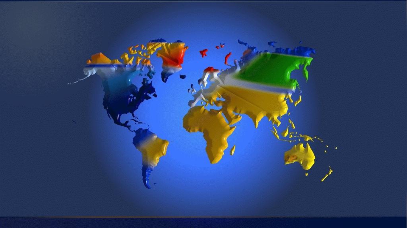... world map usually the standard coloured physical or political world