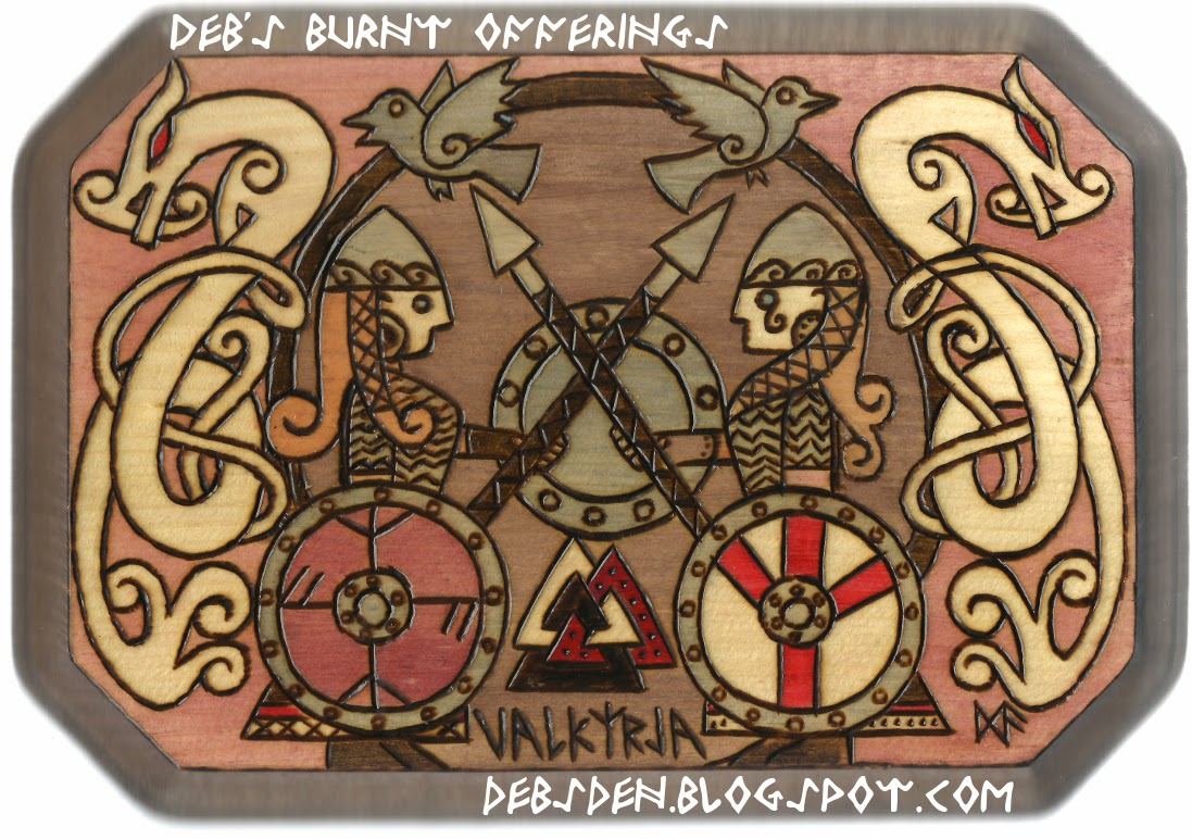 Deb's Den Valkyrja Wood Plaque Viking Norse by debsburntofferings on Etsy