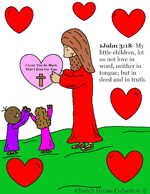 "Jesus With Heart" Valentine's Day Coloring Page 