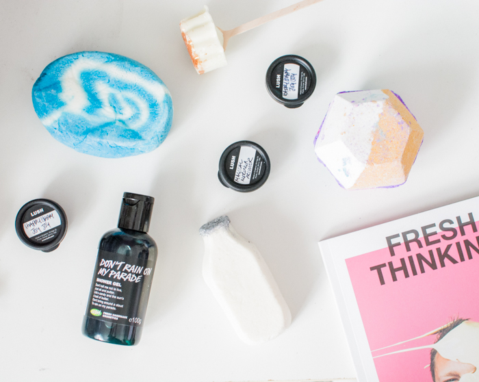 Lush Cardiff Summer Blogger Event blue skies the experimenter don't rain on my parade milky bath golden handshake