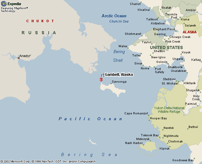 36 miles East of Siberia North to Alaska!!