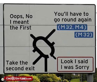 woman navigator satnav funny motorway sign