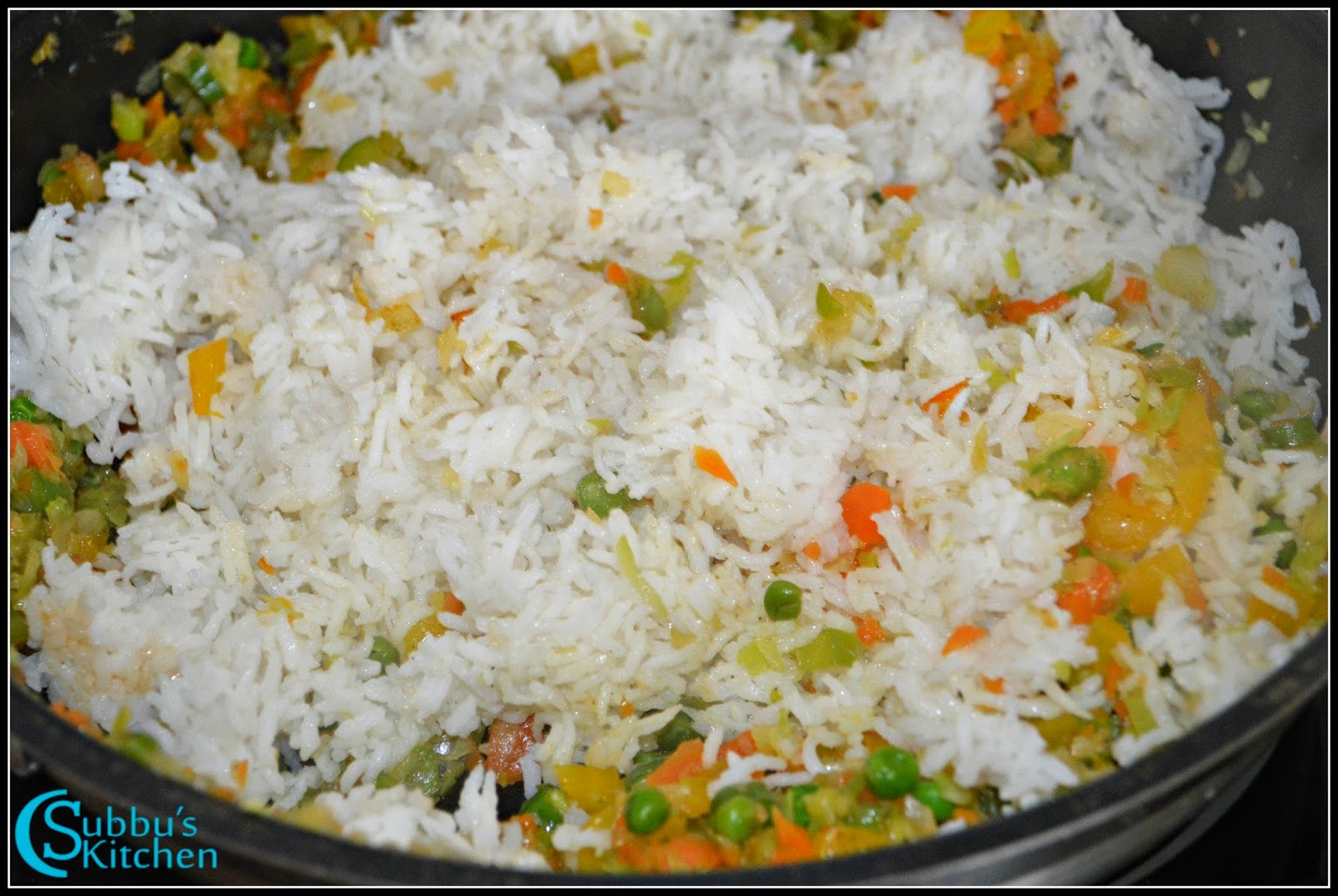 Chinese Vegetable Fried Rice Recipe Subbus Kitchen