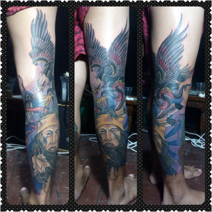 Day art tattoo eagle snake