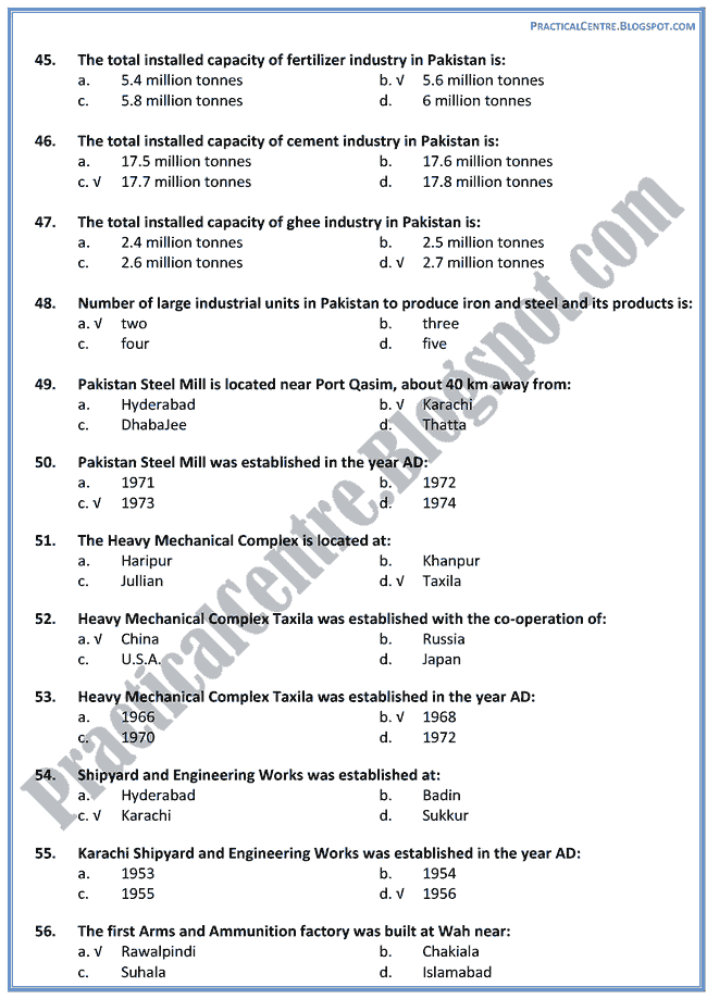 industrial-development-in-pakistan-mcqs-pakistan-studies-9th