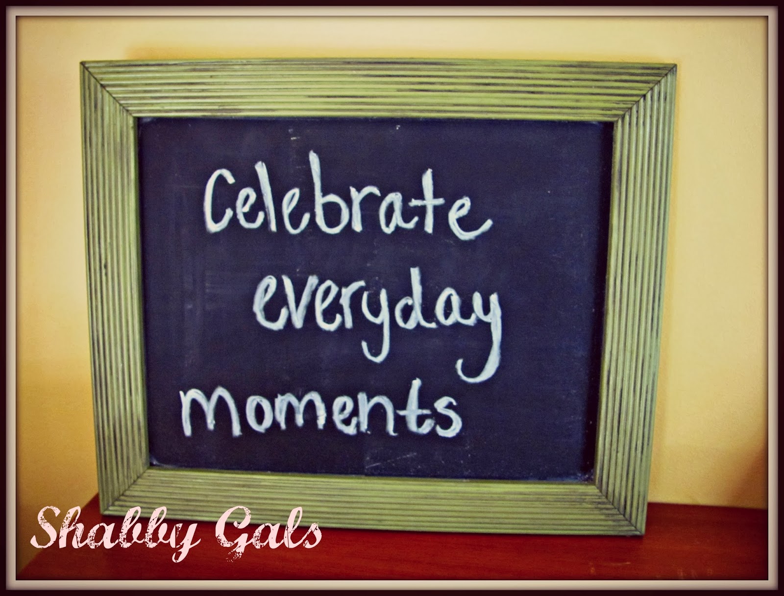 Shabby Gals Green Chalkboard From Boring Frame to Chalkboard