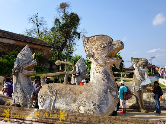 Statues of animals in the temple of Lampang, Thailand