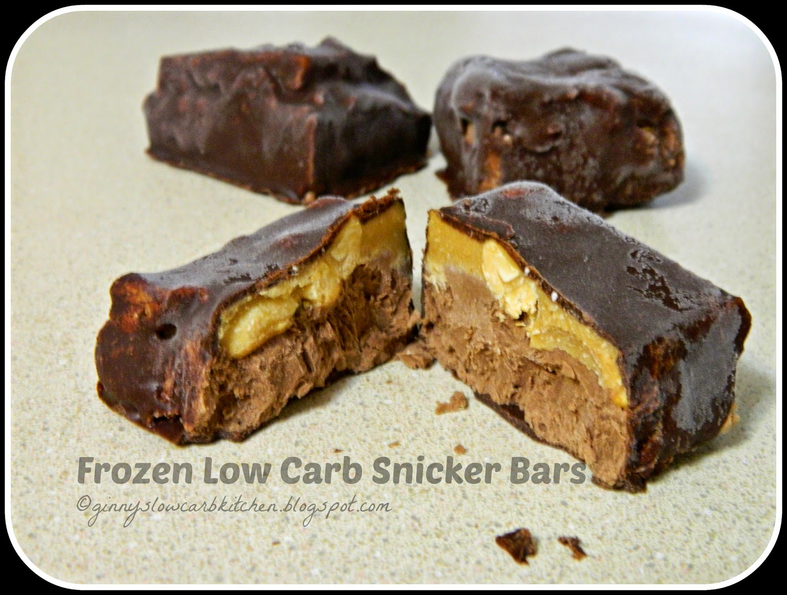 Ginny's Low Carb Kitchen HOMEMADE LOW CARB FROZEN SNICKER BARS