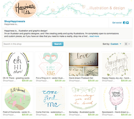 Happiness is... now a shop on Etsy