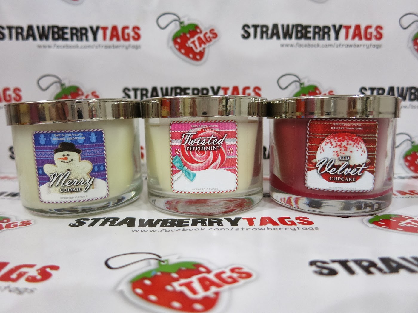 StrawBerry TaGs Bath & Body Works 1.3 oz. Scented Mini Candle